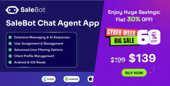 SaleBot Chat Agent — Flutter (Android & iOS)